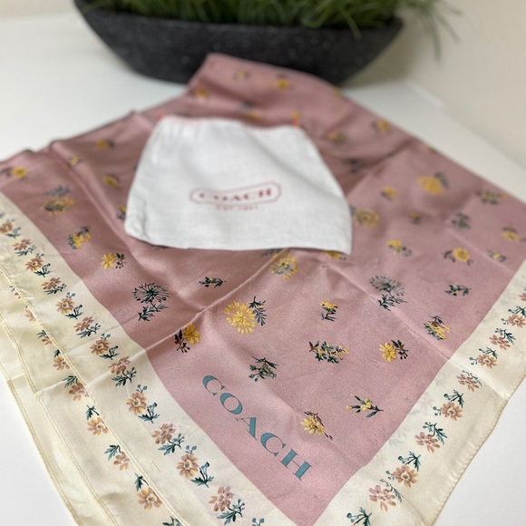 Coach 100% Silk Scarf NWOT - Picture 2 of 6